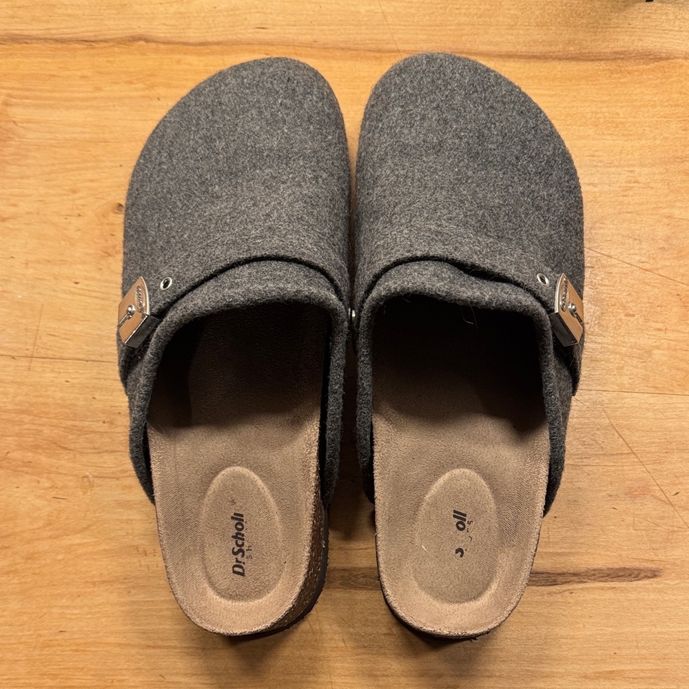 Dr. Scholl's Charcoal Wool Slip-On Mules